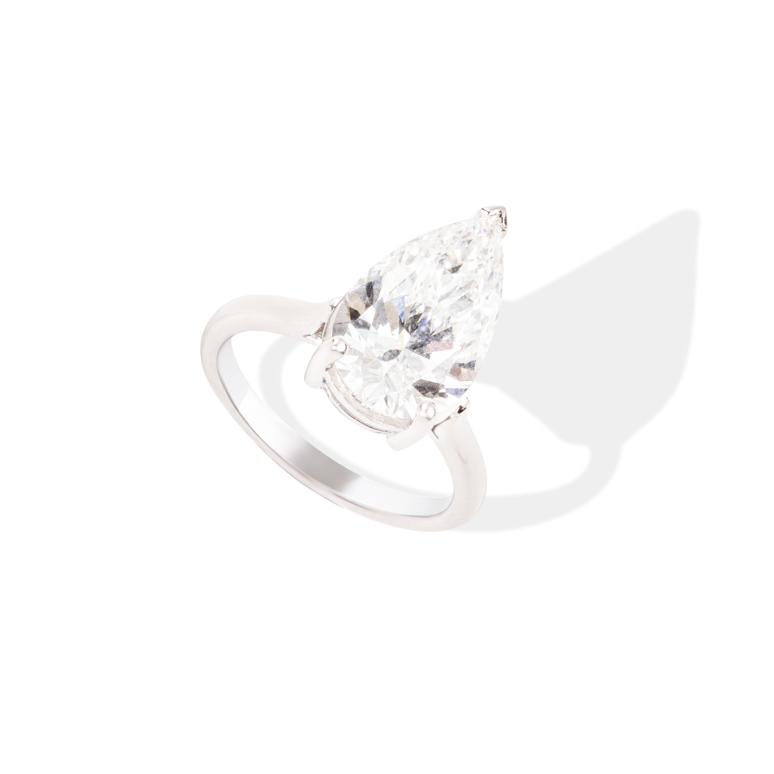 Pear Solitaire Ring